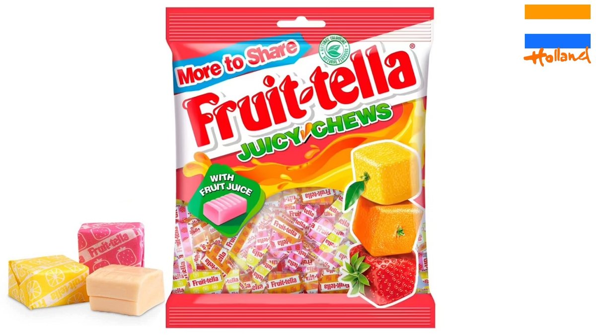 Fruit-tella Mix Fruit Toffee in a Bag, Packed Individually - FRUIT-TELLA JUICY CHEWS