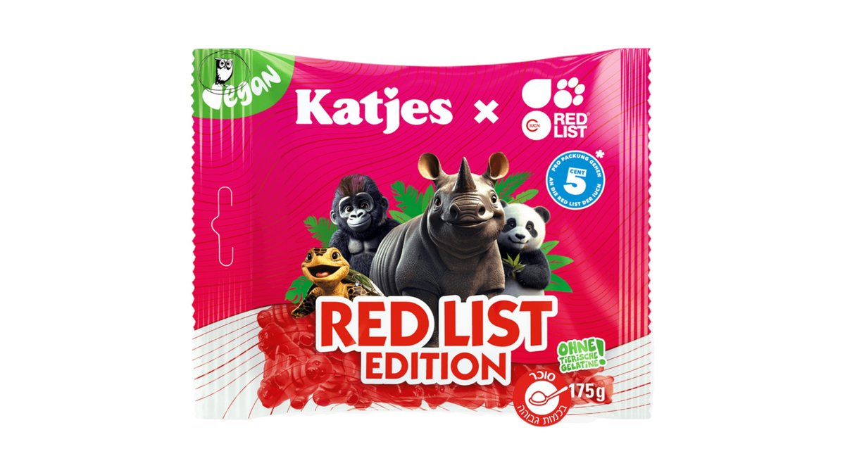 קטיאס גומי בטעמי פירות - הרשימה האדומה  -KATJES RED LIST EDITION