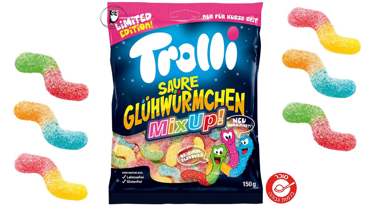 תולעי גומי מהדורת מיקס -TROLI Saure Glühwürmchen Mix Up