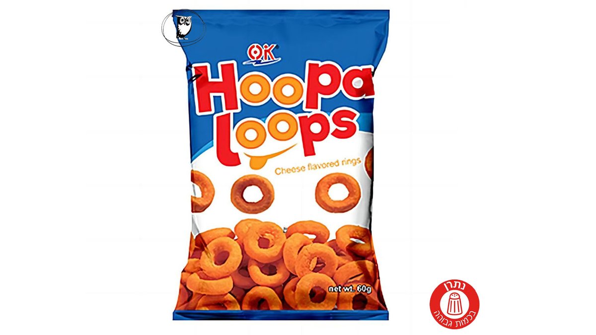 חטיף בטעם גבינה על בסיס תירס בצורת טבעות - OK