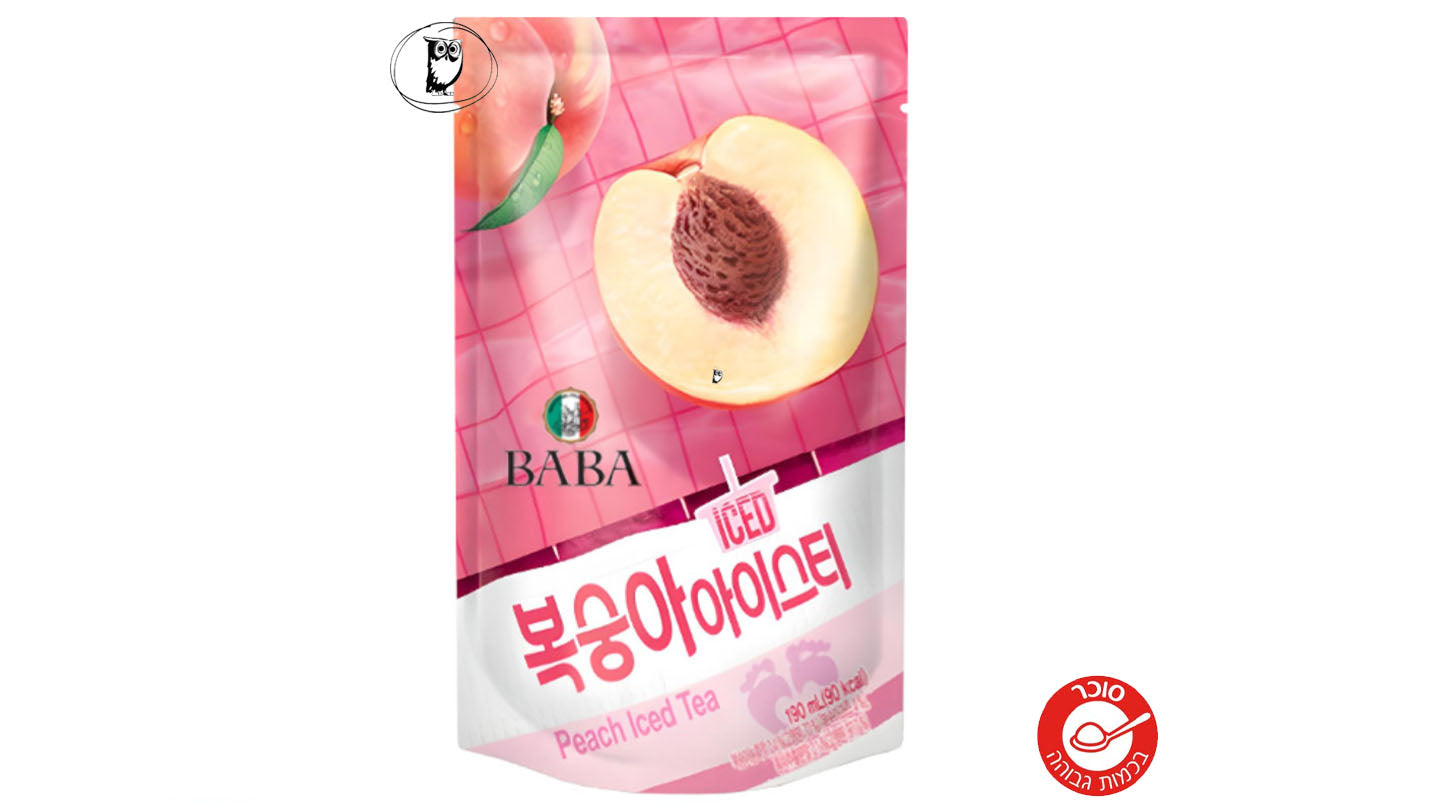 תה קר קוריאני בטעם אפרסק בשקית– Baba Peach Iced Tea