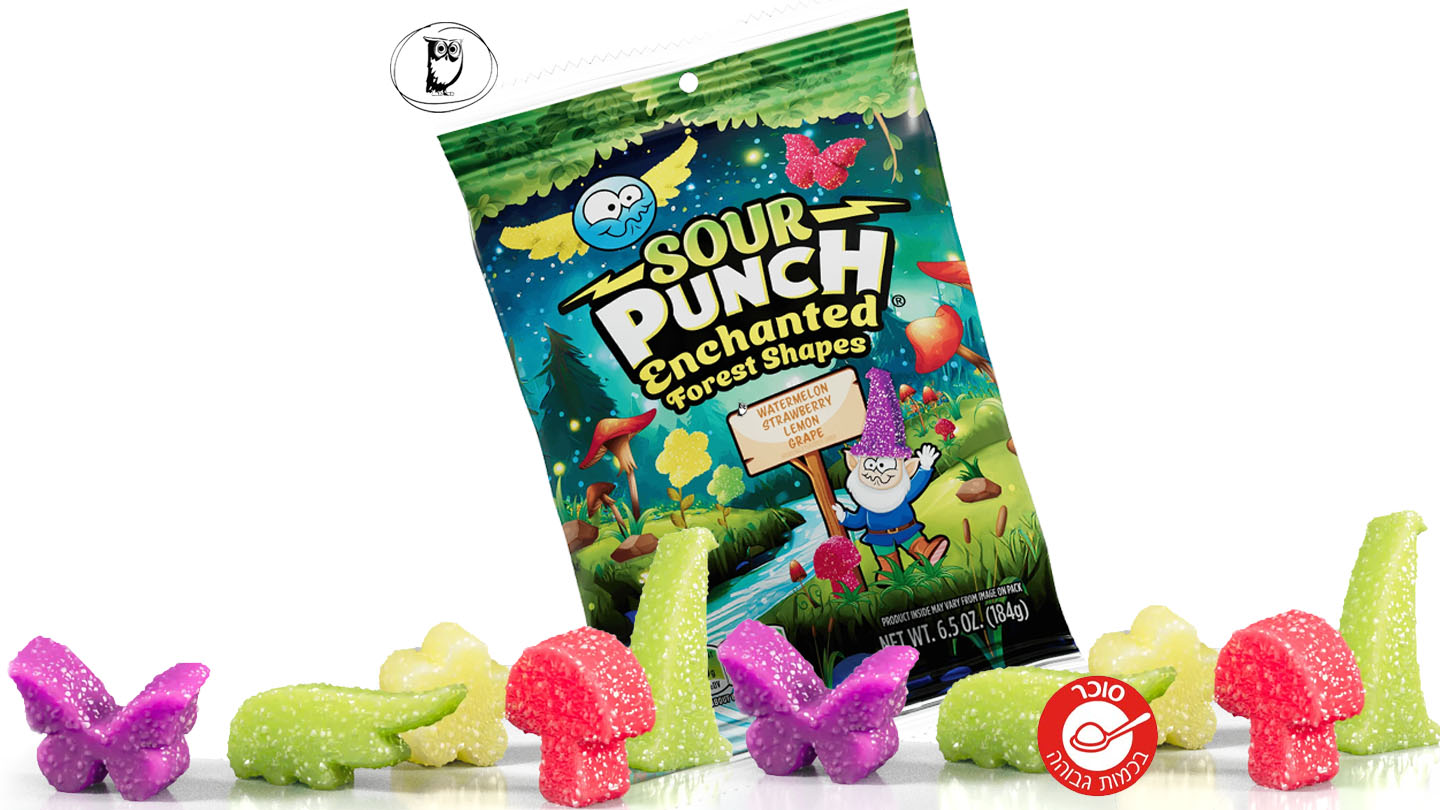 Sour PATCH COAL blackberry gummy candies in a box