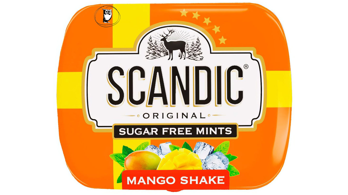 סוכריות מנטה בטעם מנגו - ללא סוכר- Scandic Original Sugar Free mints mango shake