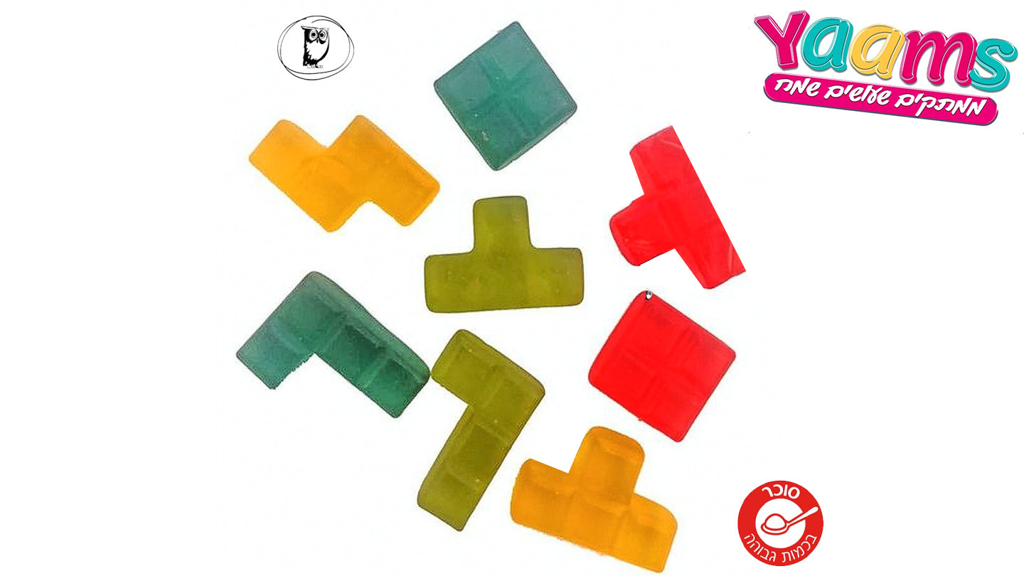 גומי בצורת קוביות טטריס בטעמי פירות - YAAM