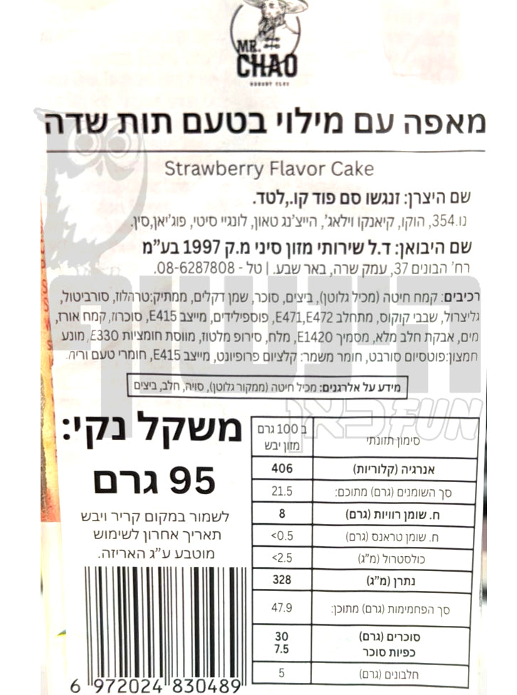 Uploaded ingredient image for עוגת ספוג חלב בטעם תות בסגנון יפני - Milk Strawberry Sponge Cake