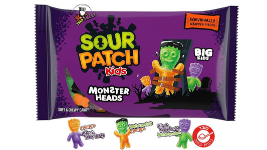 סאוור פטץ' סוכריות גומי בטעמי פירות מארז גדול - SOUR PATCH KIDS MONSTER HEADSהעת