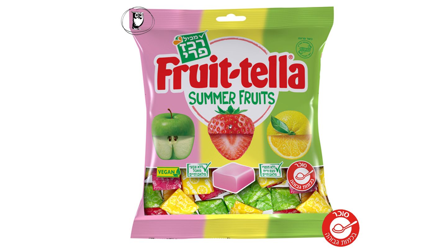 Protella Mix Fruit Toffee in a Bag, Packed One by One - FRUIT-TELLA SUMMER FRUITS
