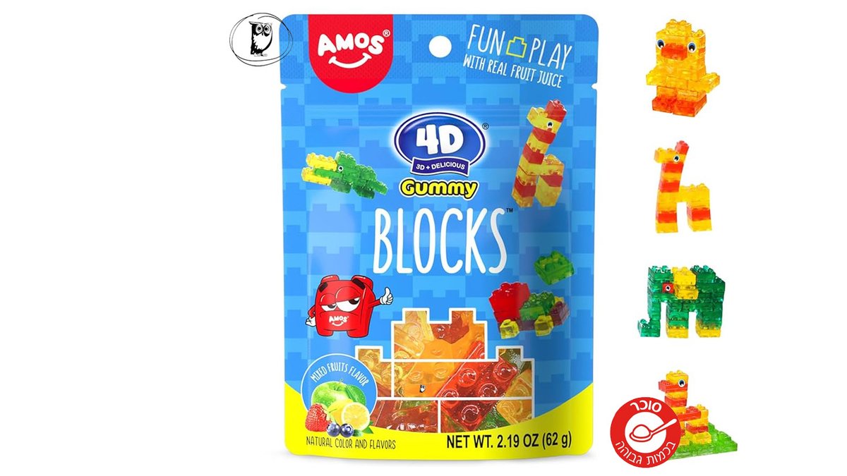 גומי 4D בצורת לגו - AMOS 4D BLOCKS