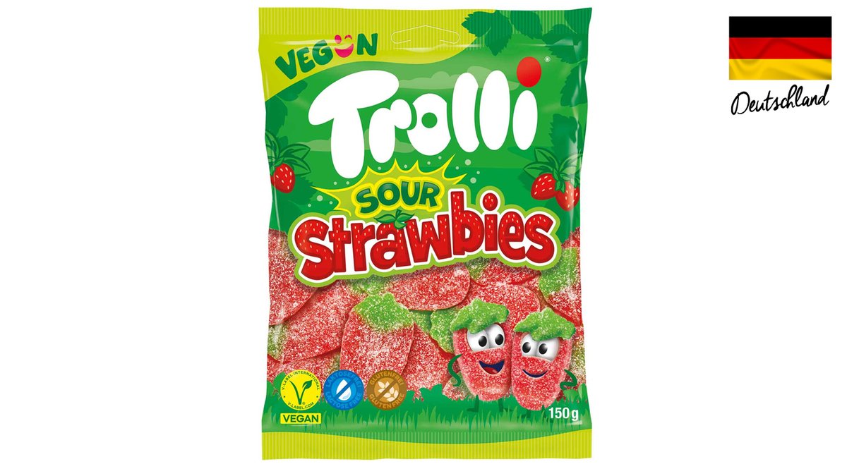 גומי טרולי תות חמוץ - TROLLI SOUR STRAWBIES