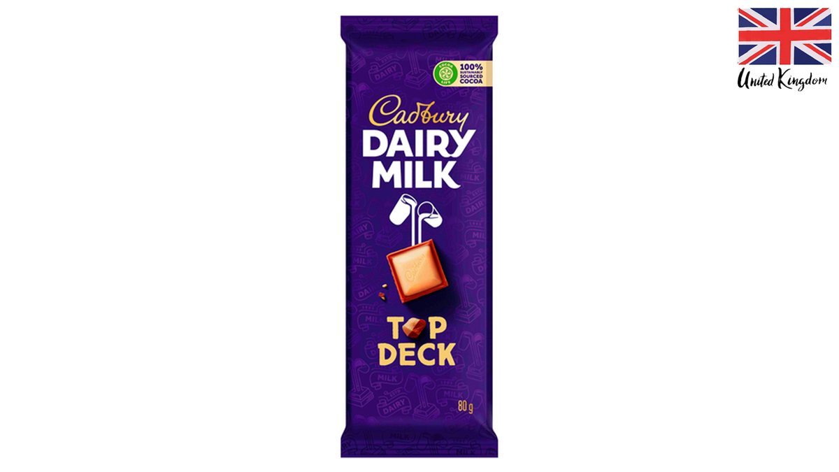 Cadbury Milk Chocolate Bar with a Top Layer of White Chocolate - CADBURY Top Deck