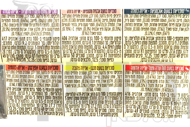 Uploaded ingredient image for מארז 4 פסי טופי פירות - Fritt