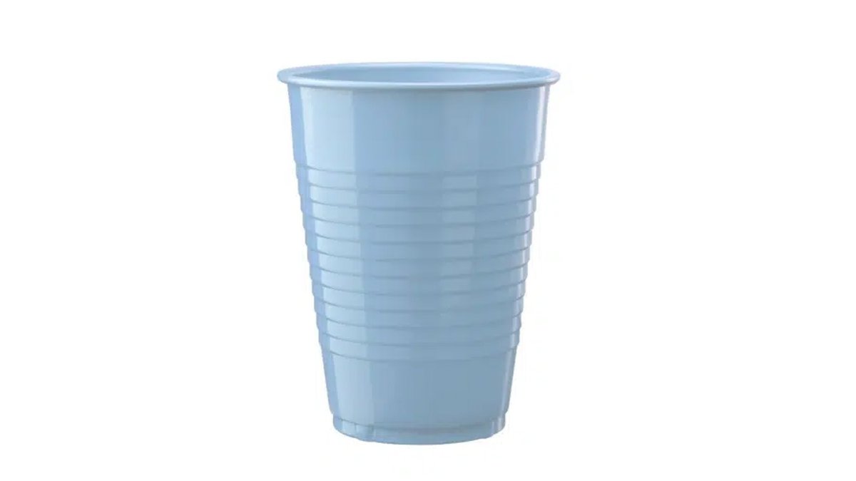 50 כוסות פלסטיק חד פעמיות בצבע תכלת 200 מ"ל