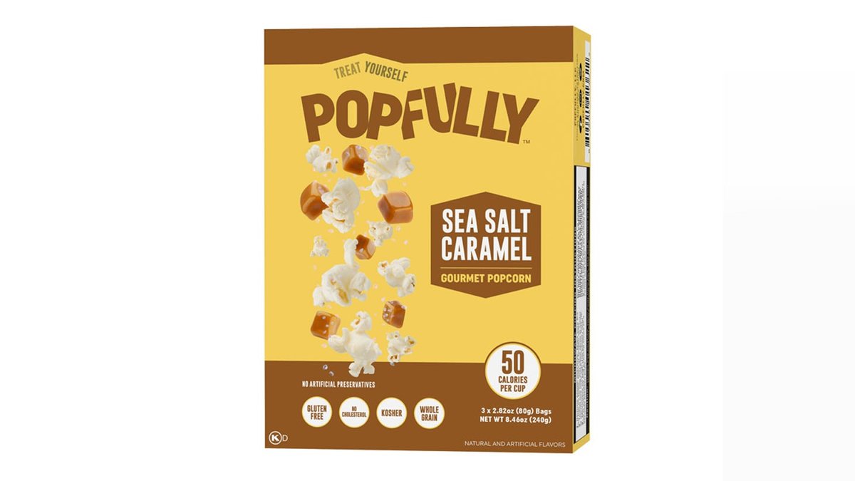 Popfully CARAMEL SEA SALT flavored microwave popcorn