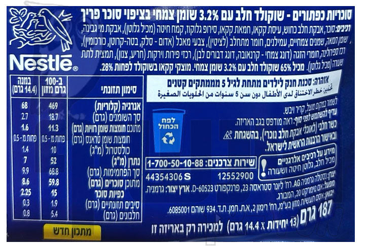 Uploaded ingredient image for סמרטיס מארז 13 קופסאות מיני עדשים- Smarties Mini