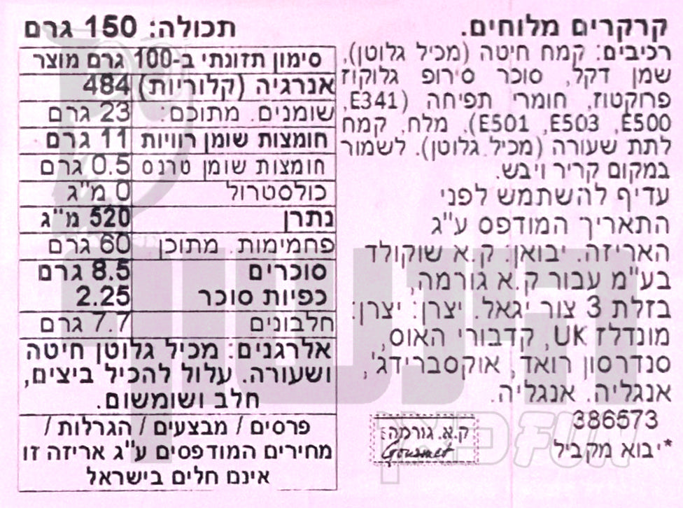 Uploaded ingredient image for קרקרים אפויים עם מלח בקופסה - RITZ ORIGINAL