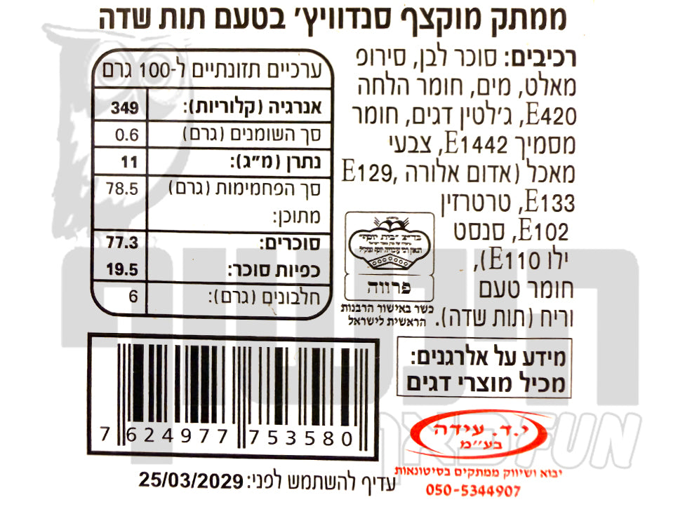 Uploaded ingredient image for המבורגר מרשמלו ענק  -  Giant Hamburger