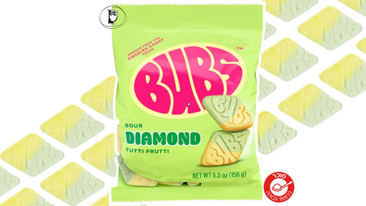 סוכריות גומי חמוצות בטעם טוטי פרוטי - BUBS Sour Tutti Frutti Diamonds