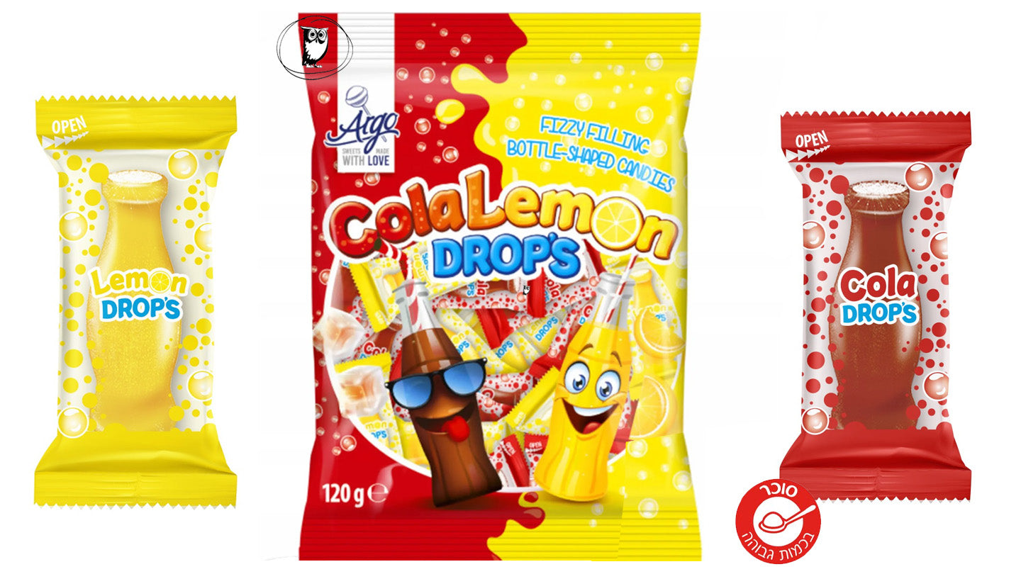סוכריות בטעמי קולה לימון -  ARGO COLALEMON DROPS