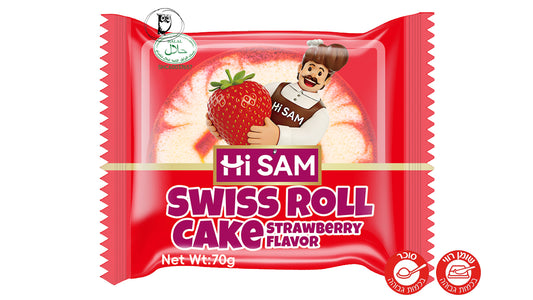 עוגת רול  ספוג בטעם תות - HI SAM Swiss Roll  Cake Strawberry
