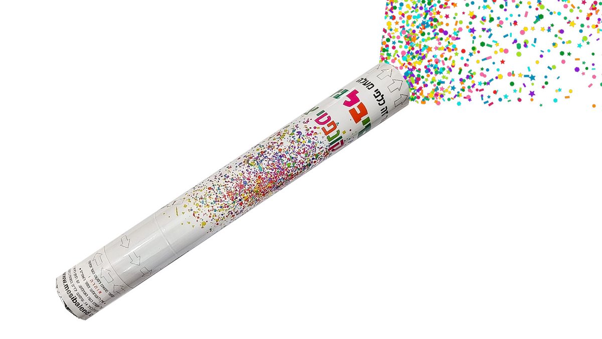 תותח קונפטי צבעוני גדול