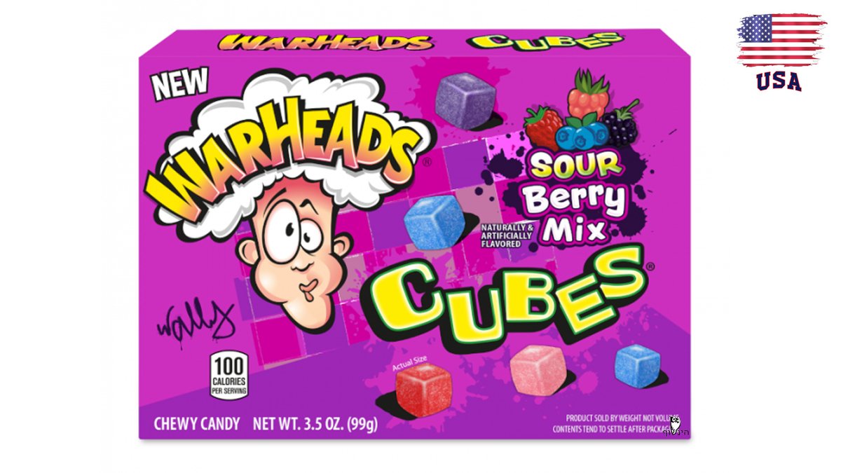 וורהדס קוביות גומי בטעמי פירות יער - Warheads Sour Berry Mix