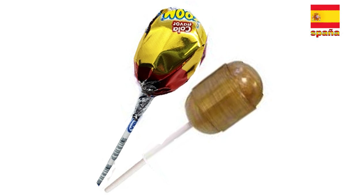 סוכריה על מקל גדולה בטעם קולה במילוי מסטיק - Zoom Lollipop