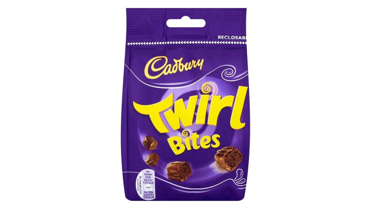 קדבורי שקית מיני חטיפים טווירל בייטס CADBURY TWIRL BITES