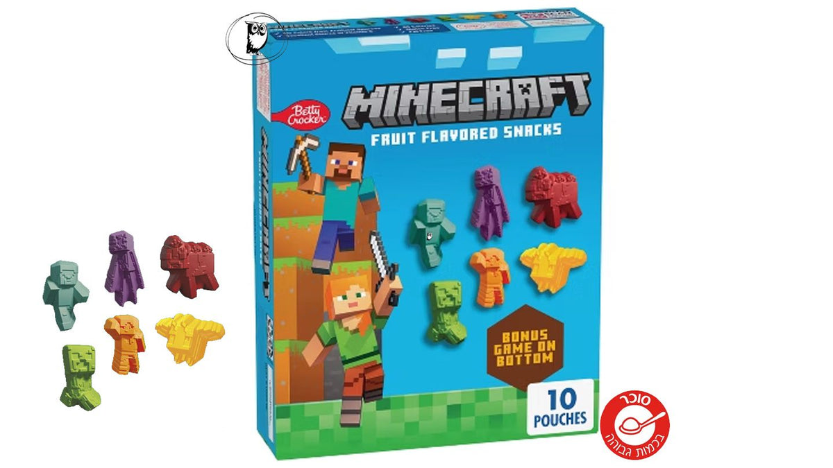 Minecraft Fruit Flavored Snacks של Betty Crocker- סוכריות לעיסה בטעמי פירות