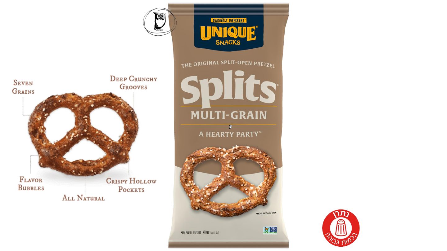 פרצל פריך עם דגנים מלאים - UNIQUE Pretzels splits