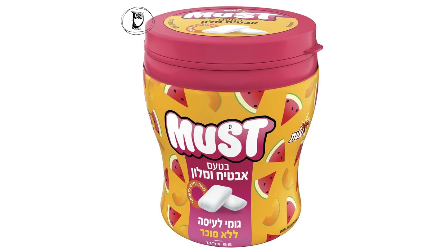 מאסט מסטיק ללא סוכר בטעם אבטיח ומלון - MUST עלית