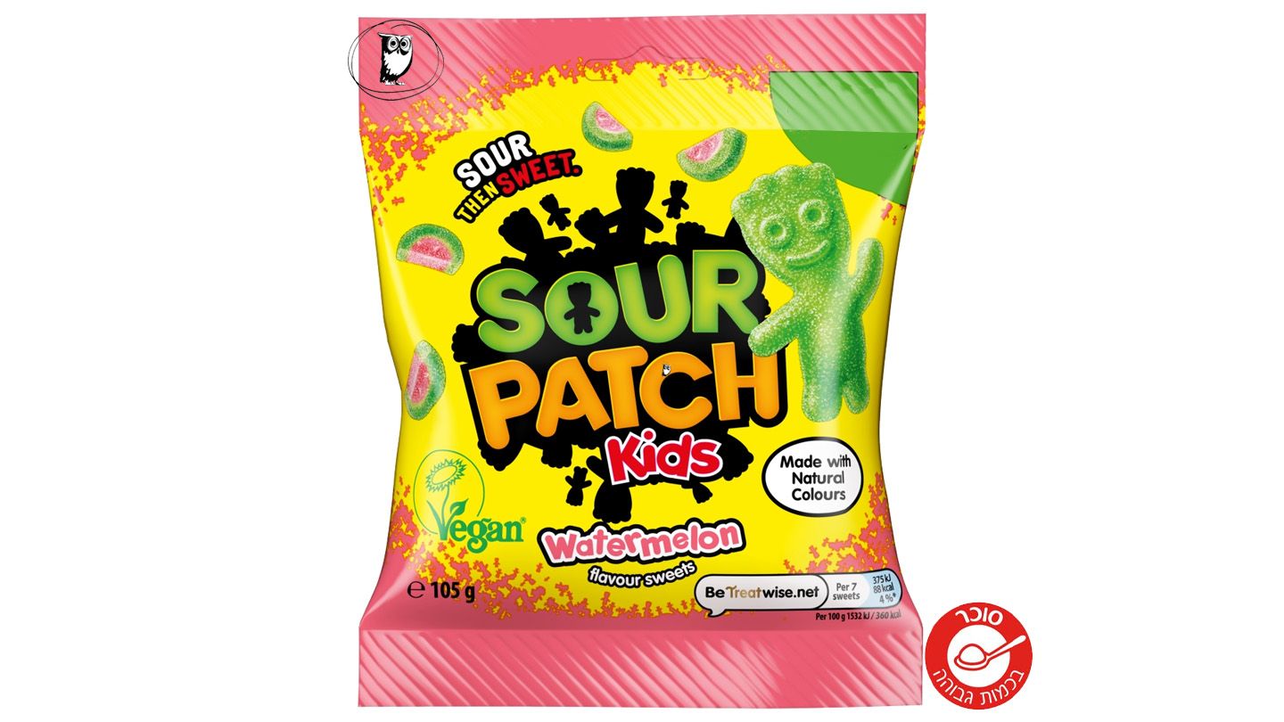 גומי סאוור פאץ' קידס חמוץ בטעם אבטיח - SOUR PATCH WATERMELON