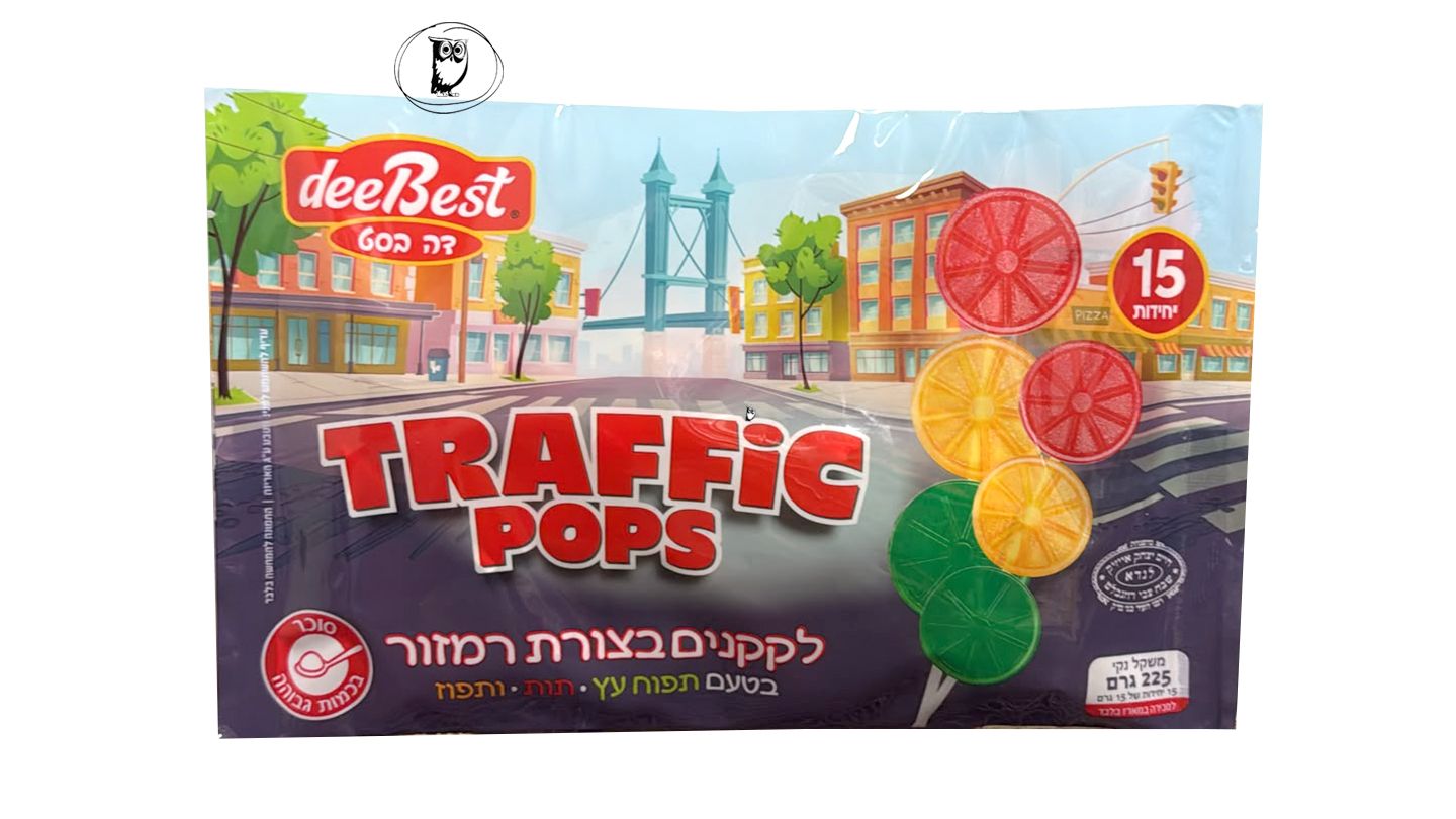 סוכריות על מקל בצורת רמזור - DeeBest traffic pops