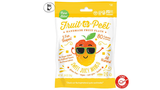 חטיף פירות טבעי בטעם מנגו - Pure Bites Fruit-A-Peel Sweet Juicy Mango