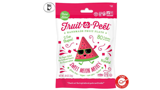 חטיף פירות טבעי בטעם אבטיח -Pure Bites Fruit-A-Peel Sweet Melon Medley