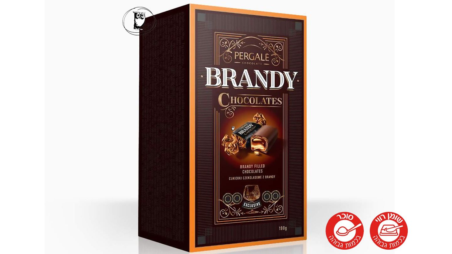 פרליני שוקולד מריר במילוי ברנדי - Pergalė Brandy Chocolates