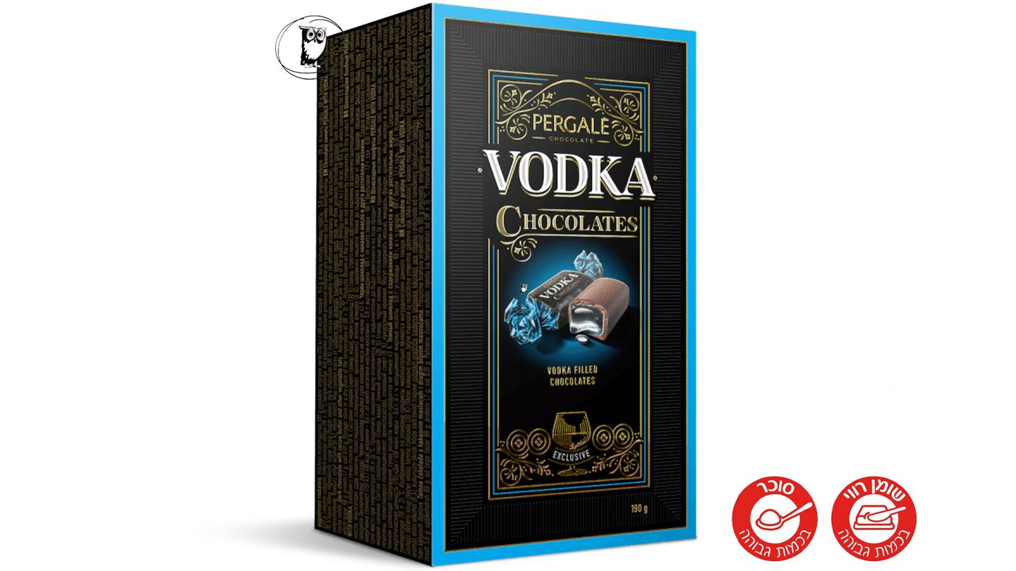 פרליני שוקולד מריר ממולאים בוודקה - Pergalė Vodka Chocolates