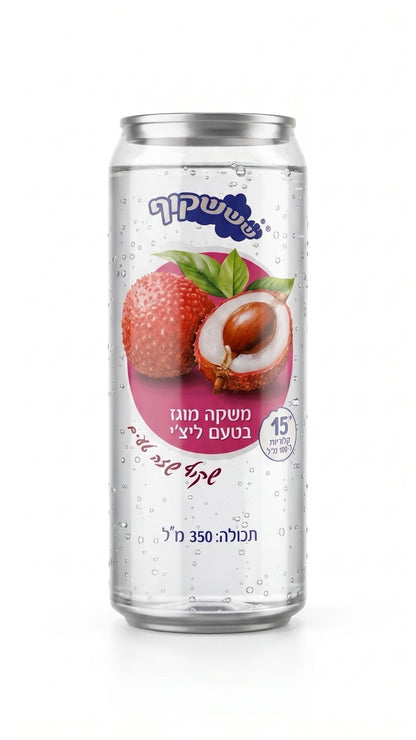 משקה מוגז בטעם ליצ'י מופחת קלוריות - שששקוף