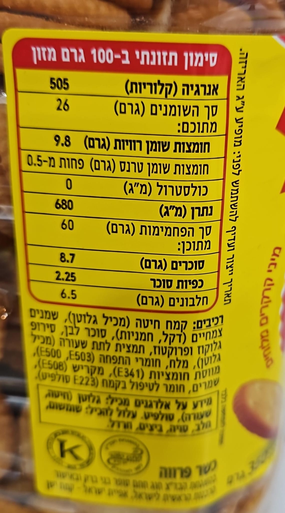Uploaded ingredient image for קרקרים עגולים מלוחים בקופסת ענק - KRIT