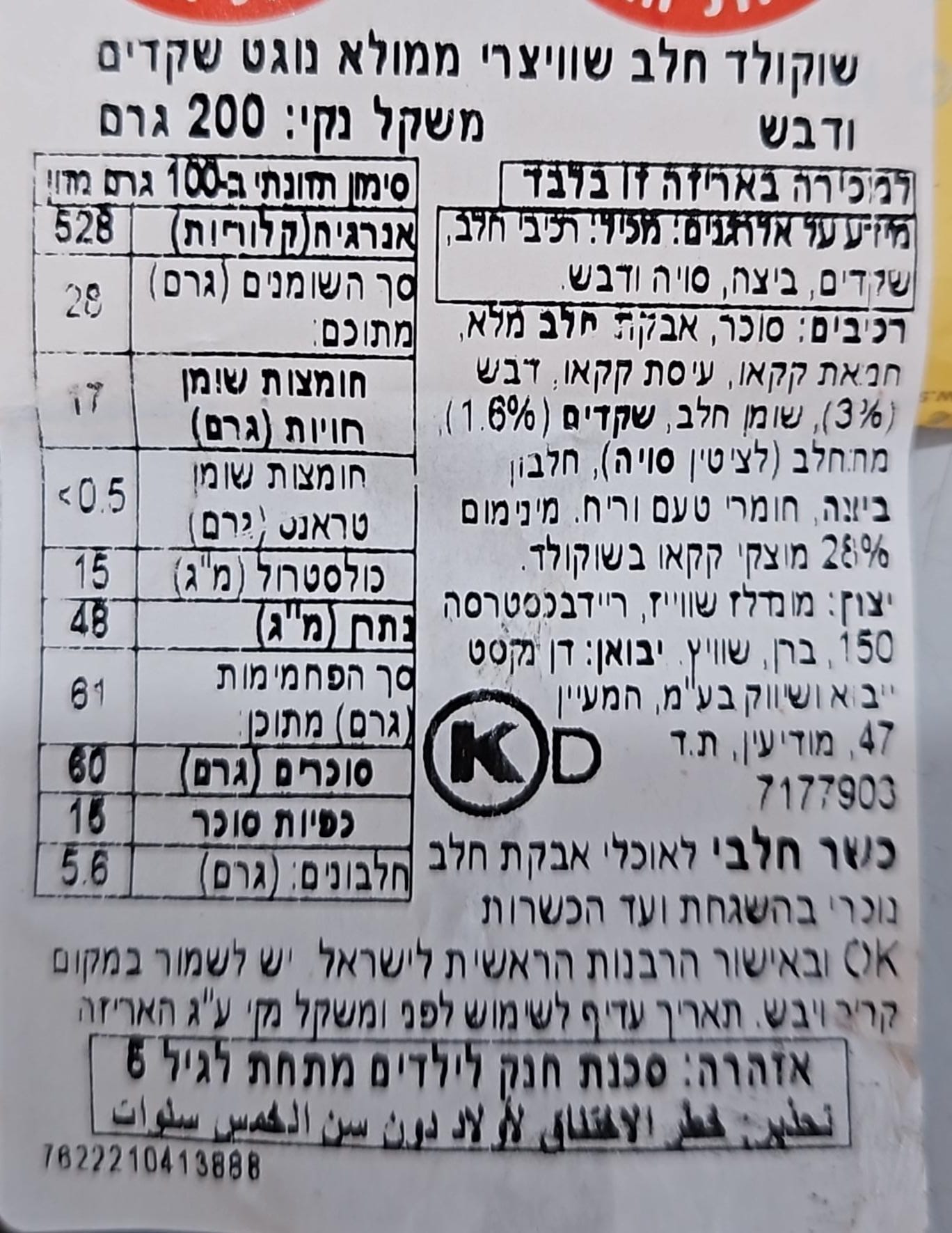 Uploaded ingredient image for טובלרון מארז מיני חטיפים - TOBLERONE TINY