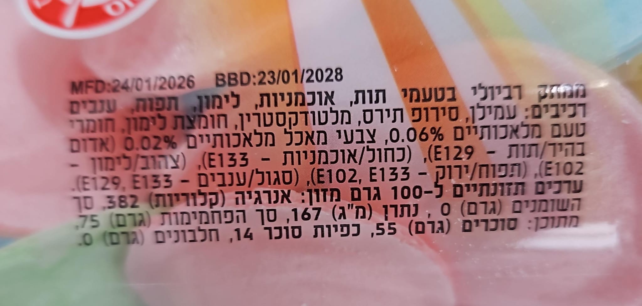 Uploaded ingredient image for ממתק בצורת רביולי בטעמי פירות - Ravioli