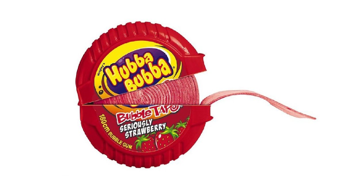 הובה בובה מסטיק טייפ בטעם תות - HUBBA BUBBA MEGA LONG אדום