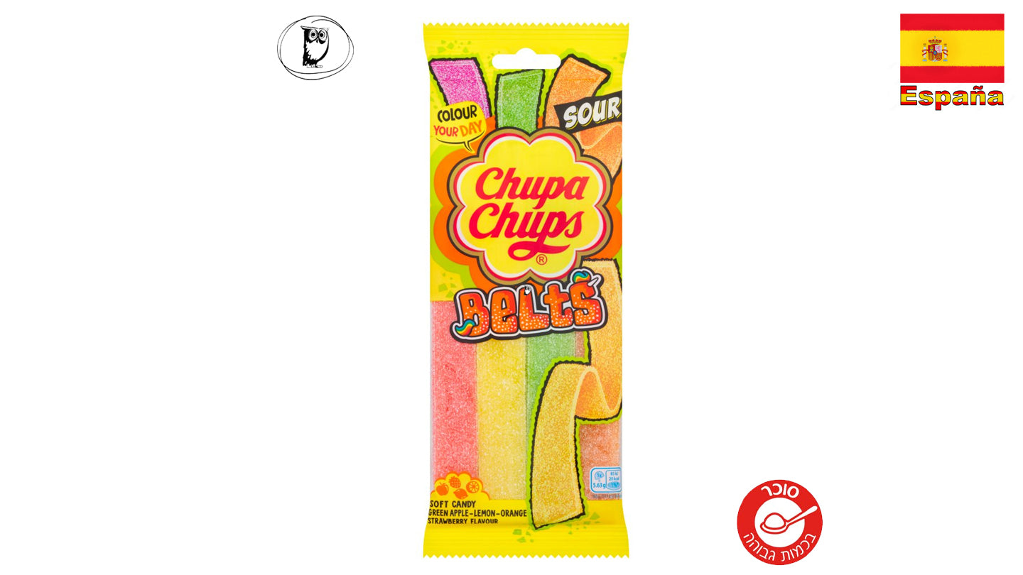 צ'ופה צ'ופס שטיחי גומי חמוצים במגוון טעמים - Chupa Chups Sour Belts