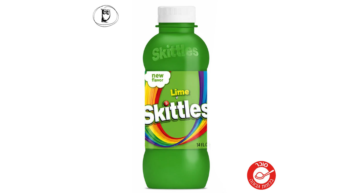 SKITTLES - בקבוק משקה קל בטעם סוכריות סקיטלס בטעם ליים