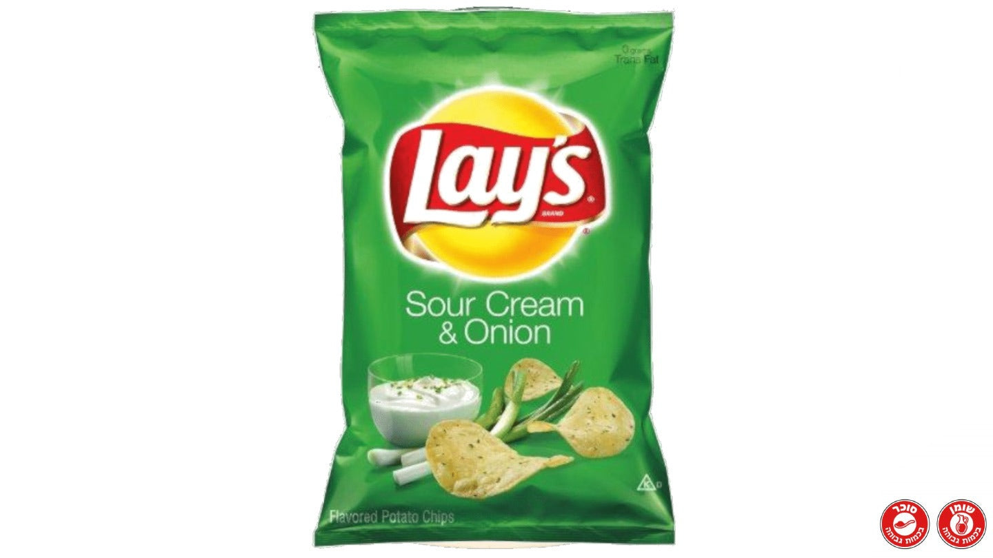 לייז צ'יפס בטעם שמנת חמוצה ובצל באריזת ענק -  LAY'S SOUR CREAM & ONION