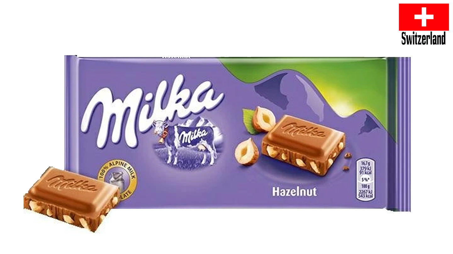 מילקה טבלת שוקולד חלב עם אגוזי לוז - MILKA Hazelnuts