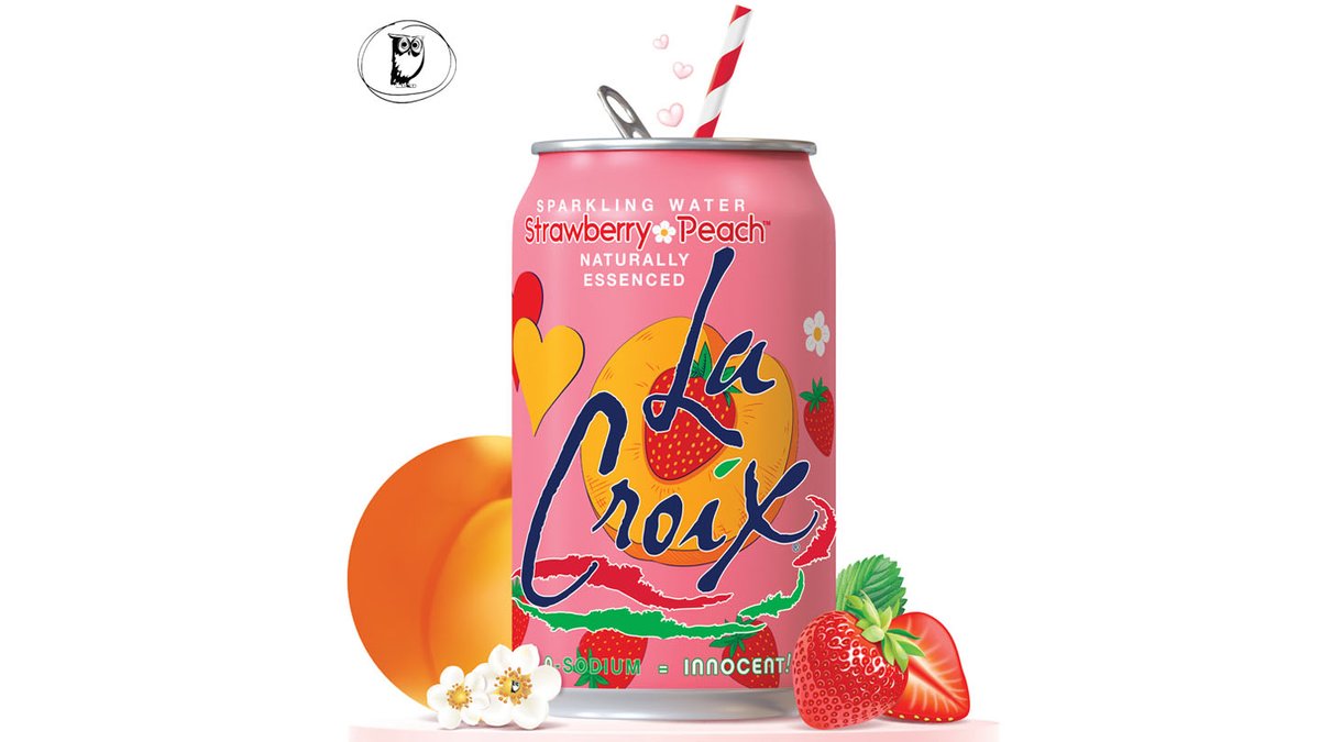 מים מוגזים בטעם תות אפרסק - LA CROIX STRAWBERRY PEACH