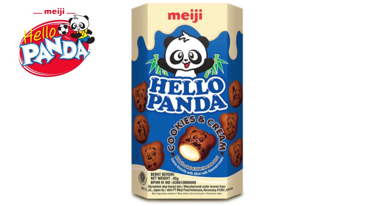 הלו פנדה עוגיות קטנטנות ממולאות בקרם עוגיות - Meiji Hello Panda Cookies & Cream