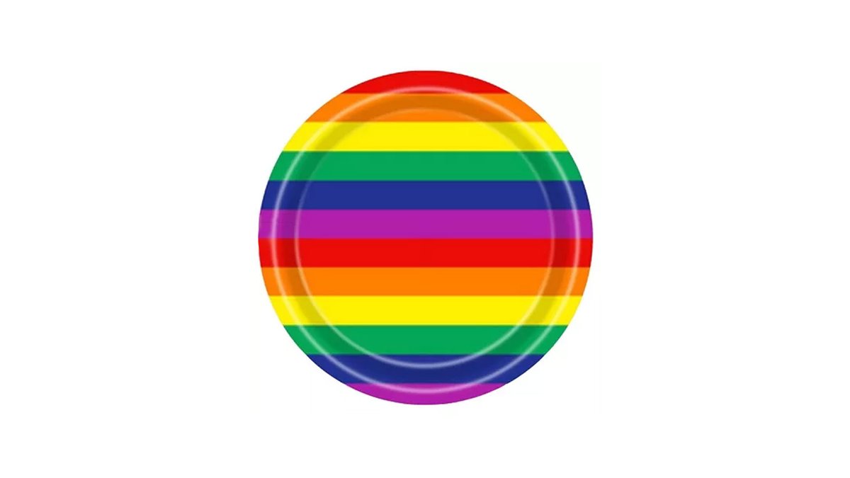 10 צלחות נייר קטנות בצבעי הגאווה