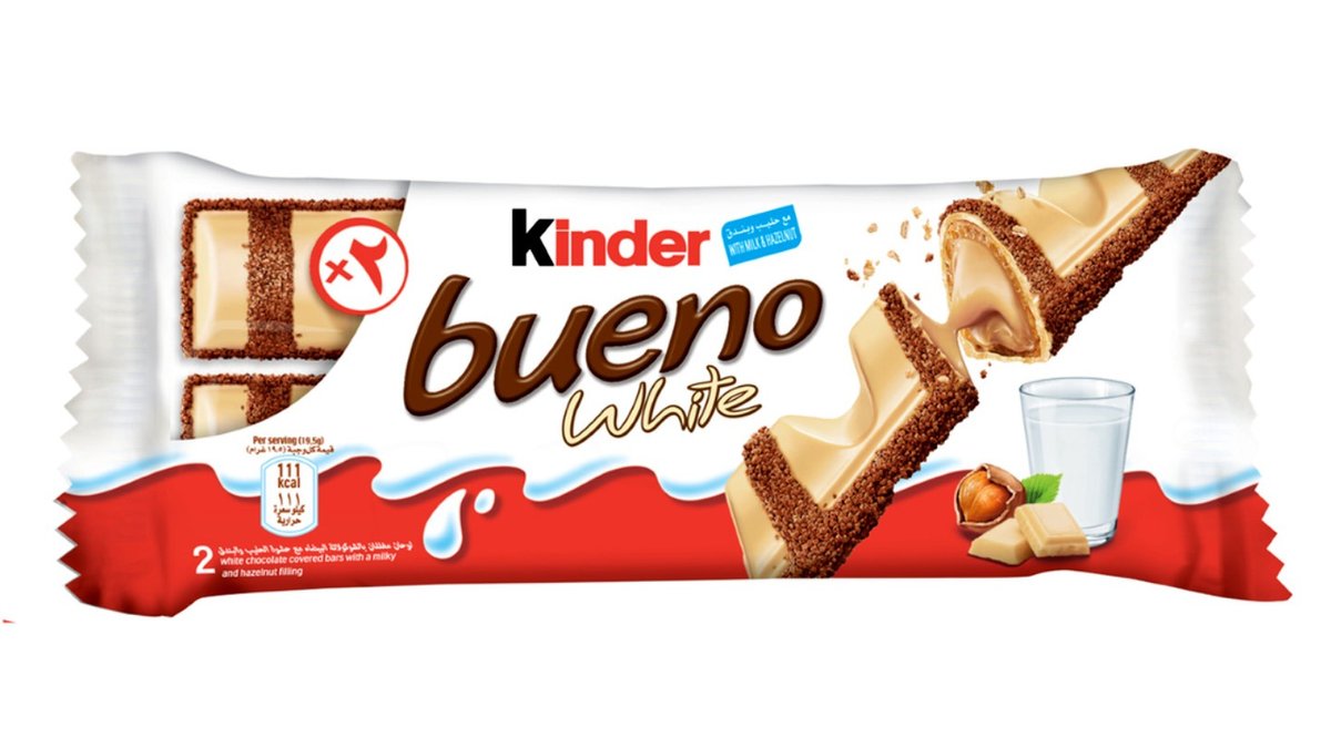 קינדר בואנו חטיף שוקולד לבן  KINDER BUENO WHITE