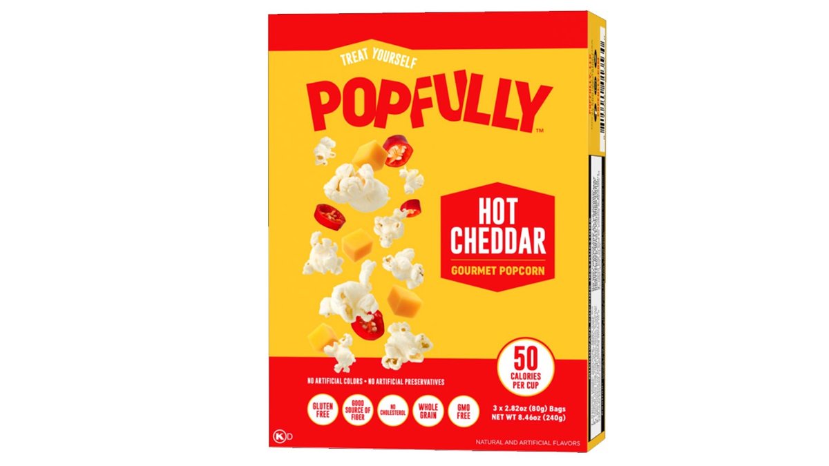 פופקורן למיקרו בטעם צ'דר חריף - Popfully  HOT CHEDDAR